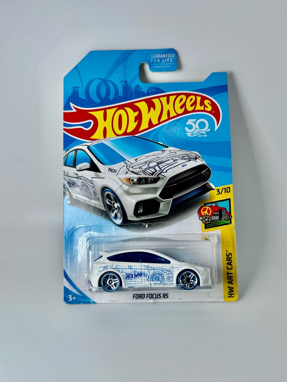 Hot Wheels Kmart Exclusive Ford Focus RS White HW Art Cars 2018 NEW 3/10